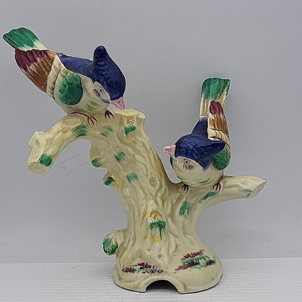 Vintage Ceramic Blue Jays Figurine 6 1/2" Pair On Branch‎